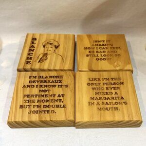 Golden Girls Blanche & Her Best Quotes Wooden Block Coasters Set of 4